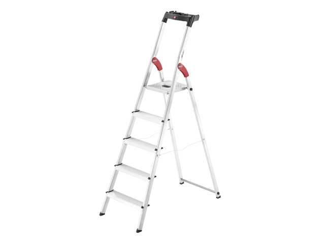 Hailo trapladder 5 treden + bak L60 easy clix