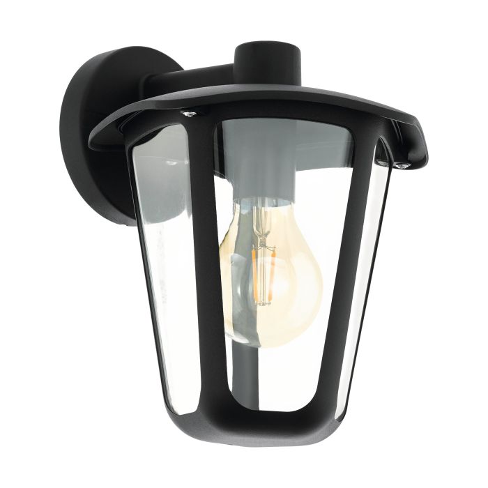 Eglo Monrealle wandlamp voor buiten E27 black/clear glas