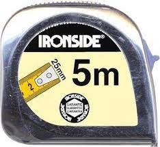 Ironside rolmeter verchroomd ABS 25mm x 5lm