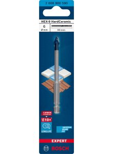 Bosch - tegelboor HEX-9 hardceramic 6x90