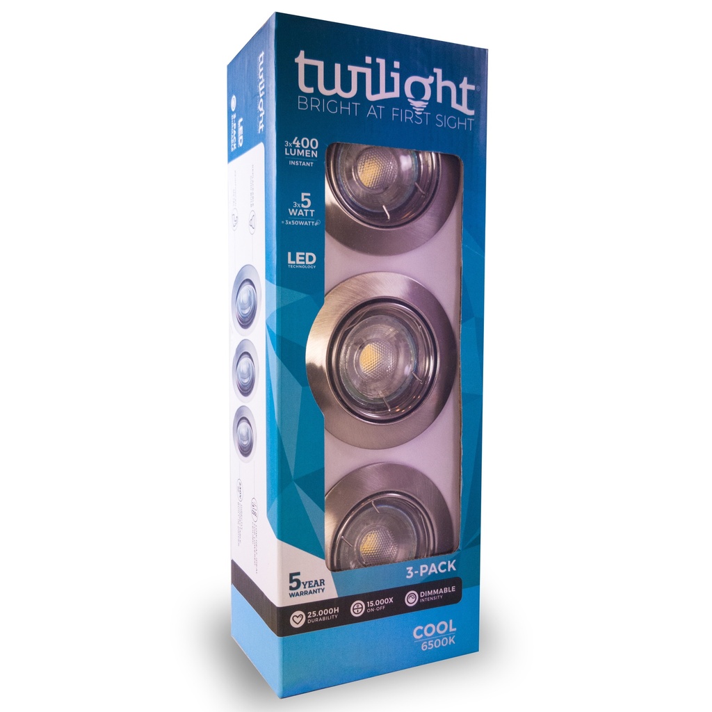 Twilight NEO LED inbouwspot IP20 6500K dimbaar wit 5W 400Lm (3st)