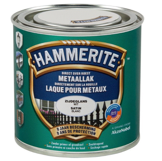 [28231] Hammerite metaallak satijnglanslak wit - 250ml