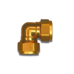 [13747] Klemkoppeling knie messing 3/8M x 12 mm