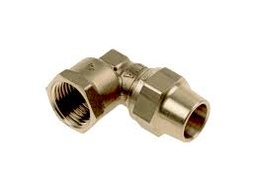 [13811] Gas-klemkoppeling knie messing 1/2Fx15