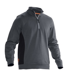 [89303] Jobman 5401 halfzip sweatshirt grijs/zwart