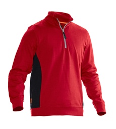 [89304] Jobman 5401 halfzip sweatshirt rood/zwart