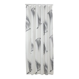 [89492] DOUCHEGORDIJN BIRDS 180X200CM POLEYSTER ZWART/WIT