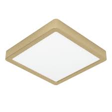 [89964] Eglo Fueva 5 LED opbouwarmatuur 210x210mm geel-koper geborst. 2000lm 3000K