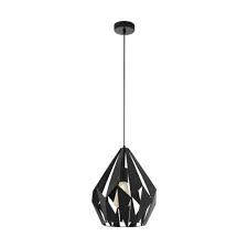 [93907] Eglo Carlton hanglamp 1x E27 zwart/koper