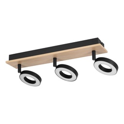 [94770] Eglo Rieveles opbouwspot 3x4,2W hout/zwart