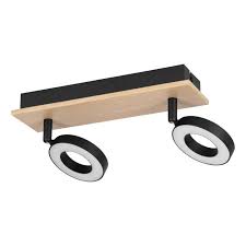 [94772] Eglo Rieveles opbouwspot 2x4,2W hout/zwart