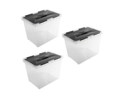 [96890] Onyx opbergbox 25L transp/antraciet (3st)