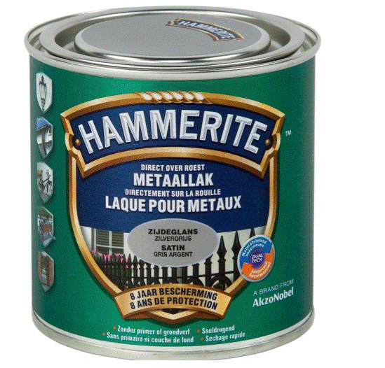 [55826] Hammerite metaallak satijnglanslak zilvergrijs - 250ml