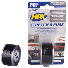 [63672] HPX stretch & fuse zelfvulkaniserende tape zwart 25mm x 3m
