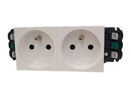 [67645] Legrand DLP Mosaic 2x stopcontact +T wit