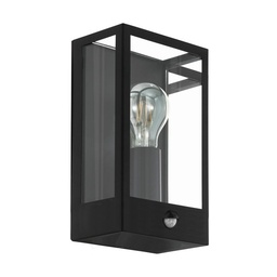 [74274] Alamonte wandlamp 1x E27 met sensor zwart