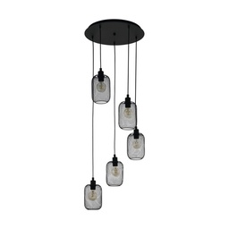 [74311] Eglo Wrington hanglamp 5x E27 zwart