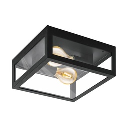 [74382] Alamonte 1 wand/plafondlamp buiten 2x E27 zwart