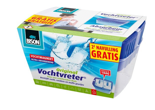 [75176] Bison vochtvreter + 2 navullingen neutraal 2 x 900gr