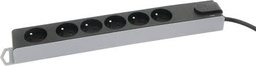 [78569] Profile 6V stopcontact zwart met USB en schakelaar + 3m snoer zwart