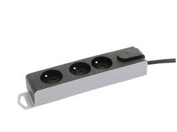 [78576] Profile 3V stopcontact + schakelaar + 1.5m snoer zwart