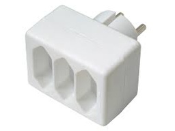 [09868] Profile driewegstekker 3x2,5A + veiligheid wit